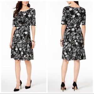 Charter Club Petite XS Belted Fit & Flare Dress